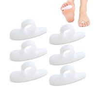 3 Pairs / 6PCS Gel Hammer Toe - Soft Silicone Toe Supports for Overlapping Bent Claw, Flexible Pads for Comfortable Day & Night Wear, Men & Women Foot Care (White)