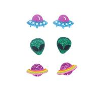 3 Pairs Acrylic Halloween Stud Earrings Set for Women Resin Pink Purple Black White Sequins Moon Pumpkin Maple Leaf Ghost Bat Studs Earring Cute Holiday Party Jewelry Gifts Daughter Niece, Acrylic, No