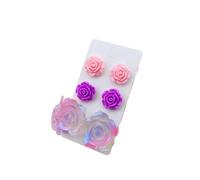 3 Pairs Acrylic Rose Earrings - Delicate Floral Stud Set For Women's Everyday Elegant Style(StyleA)