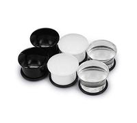 Set of 3 Pairs Single Flare Acrylic Ear Plugs Tunnel Expander Piercing Ear Gauges with O-Ring (Gauge=4g(5mm))
