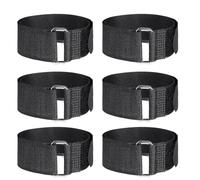 3 Pairs Adjustable Crampon Replacement Straps, Black Nylon Metal | Wide Thickened Build, Hook-and-loop Closure, Secure Fit for Trekking Accessories and Mountaineering Straps