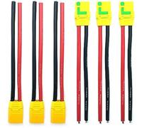 3 Pairs Amass XT90S XT90 Wire XT-90S XT 90 Plug Male and Female Connector 150mm 10AWG Silicon Wire for RC Lipo Battery FPV Racing Drone