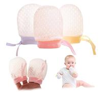 3 Pairs Baby Gloves, Stretchy No Scratch Baby Gloves 6-12 Months with Drawstring, Breathable & Comfortable Mittens for 0-12 Months Newborn Toddler Infants.