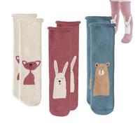 3 Pairs Baby Thicker Thermal Socks Winter Over-Knee High Crew Socks Animal Pattern Cotton Soft Terry Socks Cute Funky Stockings Anti-Slip Warm Walking Socks for 0-5 Years Toddler Girls Boys