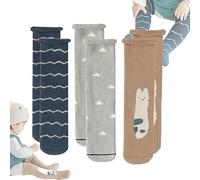3 Pairs Baby Thicker Thermal Socks Winter Over-Knee High Crew Socks Animal Pattern Cotton Soft Terry Socks Cute Funky Stockings Anti-Slip Warm Walking Socks for 0-5 Years Toddler Girls Boys