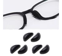 3 Pairs Black Eyeglasses Nose Pads, Stick On 3.5 mm Thickness Adhesive,Soft Silicone Comfort Anti Slip Flexible Nose Pieces for Glasses Sunglasses Reading Glasses Replacement Part Kits