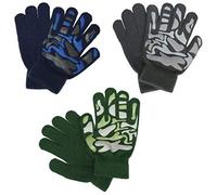 3 Pairs Boys Camouflage Pattern Winter Gripper Gloves