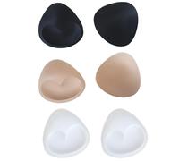 3 Pairs Bra Inserts, Set of Three Pairs, Premium Bra Pads Inserts for Women, Comfortable Bikini Pads for Daily Wear & Special Occasions, Bra Insert For Sports (Black, White, Nude)