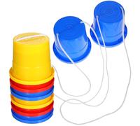 3 Pairs Bucket Walking Stilts for Kids: 4.9" Plastic Balancing Stilts 3 Colors - Children's Sensory Integration Training Equipment for Balance Training Outdoor Walking Toy Activities POPETPOP