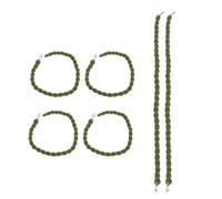 3 Pairs Camping Leggings Rope Green Braided Rope with Small Hooks