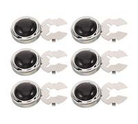 3 Pairs Cat's Eye Clip-on Button Covers for Tux Shirts and Blouses | Alloy Build, Interchangeable Hardware, Whimsical Formal Attire Accessory, Silver Black Finish