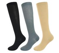 3 Pairs Compression Socks For Women & Men Flight Compression Socks Knee High Compression Stockings Circulation Best Support for Athletic Running Cycling Travel (Solid)