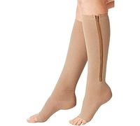 3 Pairs Compression Socks Toeless Medical Zip Sock15-20mmHg Leg Support Woman Man Open Toe Knee