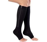 3 Pairs Compression Socks Toeless Medical Zip Sock15-20mmHg Leg Support Woman Man Open Toe Knee