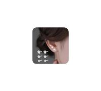 3 Pairs Dainty Shining Little Star Ear stud Cubic Zirconia Tiny Stud Earrings for Women Her 925 Sterling Silver Cute Mini Small Hypoallergenic Stud Earrings 4mm 5mm 6mm Stackable Stud Earrings