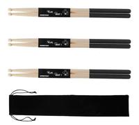 3 Pairs Drum Sticks, 5A Classic Maple Drumsticks, Drum Sticks Wood Tip with Carry Bag for Students and Adults