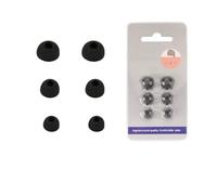 3 Pairs Ear Tips For Jbl Endurance Peak3 Earbud Covers S/M/L Sizes Silicone Earcups Replacement Soft Silicone Earbud Tips Eartips Dust Cap Noise Cancelling Bluetooth Headset Accessories (Black)