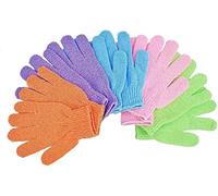 3 Pairs Exfoliating Gloves - Premium Scrub Wash Mitt for Bath or Shower - Luxury Spa Exfoliation Assorted colour gloves