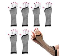 3 Pairs Fishnet Gloves for Women, long Punk Fingerless Mesh Gloves, Elastic Retro Rock Gothic Fishnet Hand Accessories for Cosplay & Party