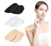 3 Pairs Foam Shoulder Pads Sewing Shoulder Pads Women Shoulder Pads Sponge Sewing Women Shoulder Pads Foam Shoulder Pads for Women Men Blazer Coat Clothing (Beige, White, Black)