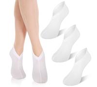 3 Pairs Foot Moisturiser Socks Overnight, Moisturising Foot Socks for Cream | Spa Lotion Sock for Moisturising for Dry Feet Care, Foots Sock Moisturisings for Cracked Heel Repair Women Men (White)