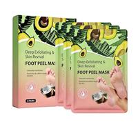 3 Pairs Foot Peel Mask Socks, Deep Exfoliating and Skin Revival for Dry Cracked Heels, Moisturising and Softening with Shea Butter and Coconut Oil, Gentle Home Spa Exfoliation (3-Pairs)