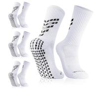 3 Pairs Football Grip Socks for Men, Gain the Edge Grip Socks for Football Anti-slip Sports Soccer Sock with Rubber Pads for Basketball Hiking Yoga Running Exercise,UK 8-11