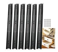 3 Pairs Full Extension Ball Bearing Drawer Slides - Side Mount - Sturdy Metal Guide Rail - Support 45g, for Cabinet Wardrobe Furniture Drawer Slides, Keyboard Shelf Slides