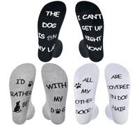 3 Pairs Funny Dog Dad Socks for Men, Cotton Crew Novelty Gifts, UK 8-11