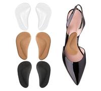 3 Pairs Gel Arch Support Pads,Plantar Fasciitis Shoe Inserts Insole,Adhesive High Arch Pad Flat Feet Shoe Inserts Arch Cushions for Relieve Pressure and Foot Pain,Unisex