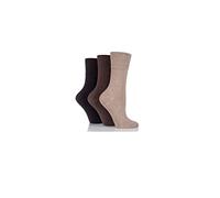 3 Pairs Gentle Grip Ladies Diabetic Socks Brown - Size 4-8 - RD39G3