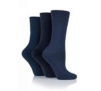 3 Pairs Gentle Grip Ladies Diabetic Socks Navy - Size 4-8 - RD37G3