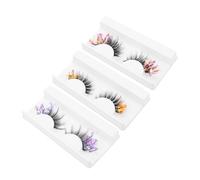 3 Pairs Glitter Fluorescent Makeup Eyelashes Decorative False Lashes for Parties DIY Looks and Nighttime Glamour Comfortable Easy to Use for All Eye Shapes
