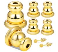 3 Pairs Golden Metal Earring Backs for Studs - Secure and Comfortable Earring Back Stoppers for Women