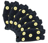 3 Pairs Ice Cleats for Shoes and Boots, Tpe Non Slip Grippers | Elastic Bands, Hard Anti-slip Spikes, Quick Attachment, Black Pair for Hikers, Women, Trail Shoes