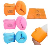 3 Pairs Inflatable Swimming Armbands for Kids Adults - Swimming Aid Children's Float Armbands - Infant Inflatable Arm Bands - Float Roll up Sleeves Swimming Ring - Learning Swim Training Aids