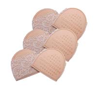 3 Pairs Invisible Lace Forefoot Pad, Women Anti-Slip Breathable Sweat-Absorbent Peep Toe Half Sock Cushion, Soft Sponge Massage Liner Relief Foot Pain High Heel Shoe No Show Heelless Toe Sock (Skin)