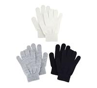 3 Pairs Kids Knitted Gloves Magic Winter Stretchy Warm Gloves for Kids Full Finger Mittens for Children Boys Girls 5-12 Year(Vivid Style)