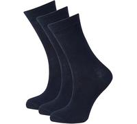 3 Pairs Kids Plan School Socks Boys & Girls Cotton Rich Socks for Kids School Casual Sports Mid-Calf Ages 2 to 16 Years. (4-6 Navy)