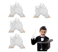 3 Pairs Kids White Cotton Gloves - Stretchy & Breathable Formal Gloves for Children, for Halloween Costumes, Cosplay, Weddings & Stage Performances (Child Size)