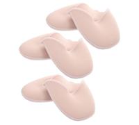 3 Pairs Knitted Ballet Pads, Soft Dance Covers for Pointe Shoes | Beige Seamless Forefoot Protectors, Sponge and Sebs Build, Machine Washable, for Class and Training