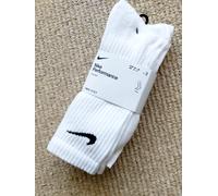 3 PAIRS : L 8-11 42-46 NIKE PERFORMANCE CREW White / Black Logo SOCKS Box25