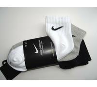 3 PAIRS L NIKE Light Training Everyday Ankle SOCKS Grey Black White Niketop
