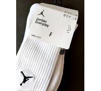 3 PAIRS : L or XL NIKE AIR JORDAN Everyday White DRI-FIT Cushioned CREW SOCKS