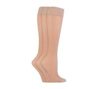IOMI 3 Pair Multipack Ladies Flight Socks Graduated Compressions Socks for Women | DVT Socks for Travel, Pregnancy (4-7, Beige)