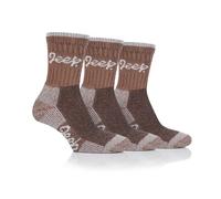 3 pairs Ladies Jeep Terrain Cushion sole Cotton Hiking Socks UK 4-8 EUR 37-42