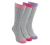 3 Pairs Ladies Knee High Wool Socks | Sock Snob | Extra Long Warm Soft Winter Wellington Boots Socks (4-8, Grey 2)