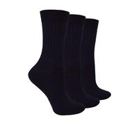Steven Women's 3 Pairs Merino Wool Winter Thick Cushion Warm Boot Socks in Black | Size: 3-5 Steven Black 3-5