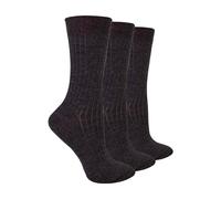 Steven 3 Pairs Ladies Merino Wool Winter Thick Cushion Warm Boot Socks - 3-5 UK - Dark Grey
