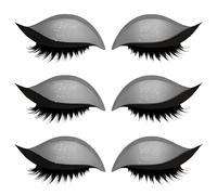 3 Pairs Lazy Eye Shadow Eyelash Patches, 2-in-1 Reusable Eye Makeup Stickers, Cuttable Self-Adhesive Natural Eye Fake Lashes Eyeshadow Tape for Women(Silver)